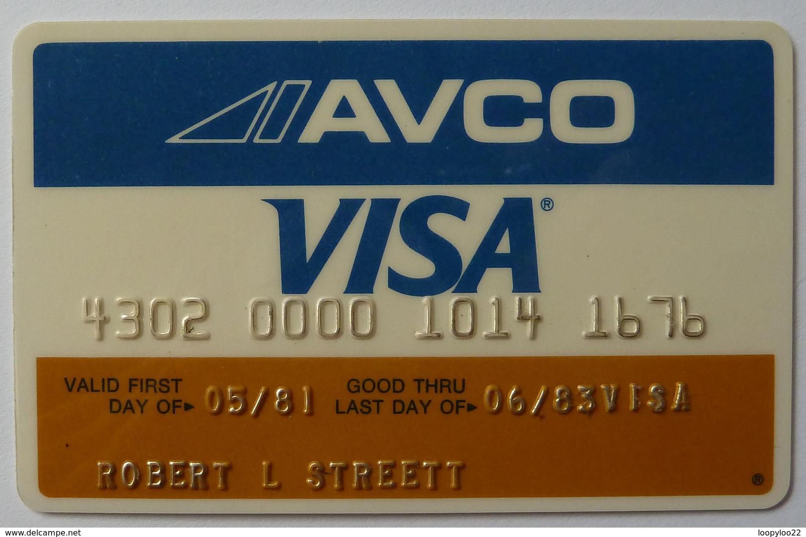 USA - Credit Card - VISA - AVCO - Exp 06/83 - Used - Geldkarten (Ablauf Min. 10 Jahre)