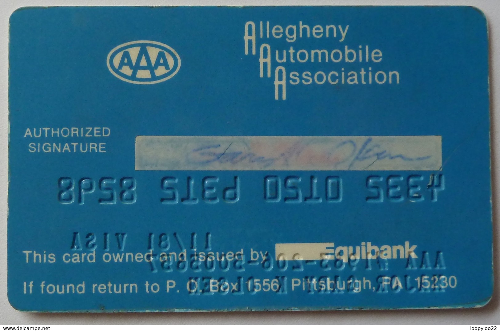 USA - Credit Card - VISA - AAA - American Automobile Association - Exp 11/81 - Used - Cartes De Crédit (expiration Min. 10 Ans)