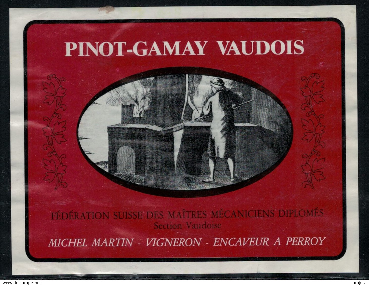 Etiquette De Vin // Pinot-Gamay, Réserve Des Maîtres Mécaniciens Diplômés, Section Vaudoise - Lavori