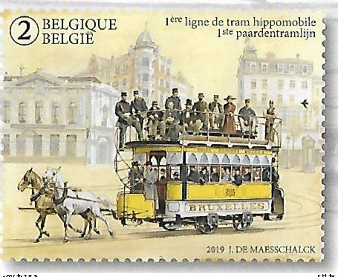 Belg. 2019 - 150 Ans D/l 1ère Ligne De Tram Hippomobile ** - Unused Stamps