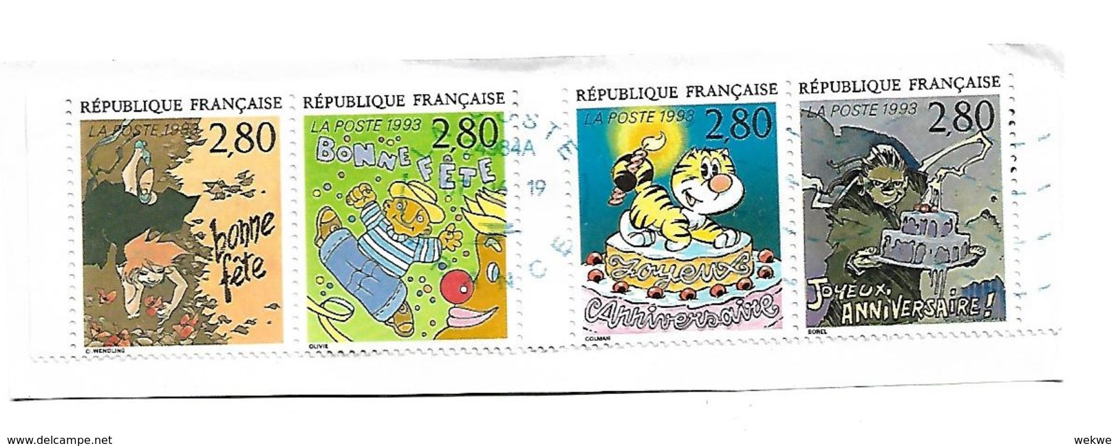 FRANKREICH 326 / Fragment Mit Streifen 1993 - Oblitérés