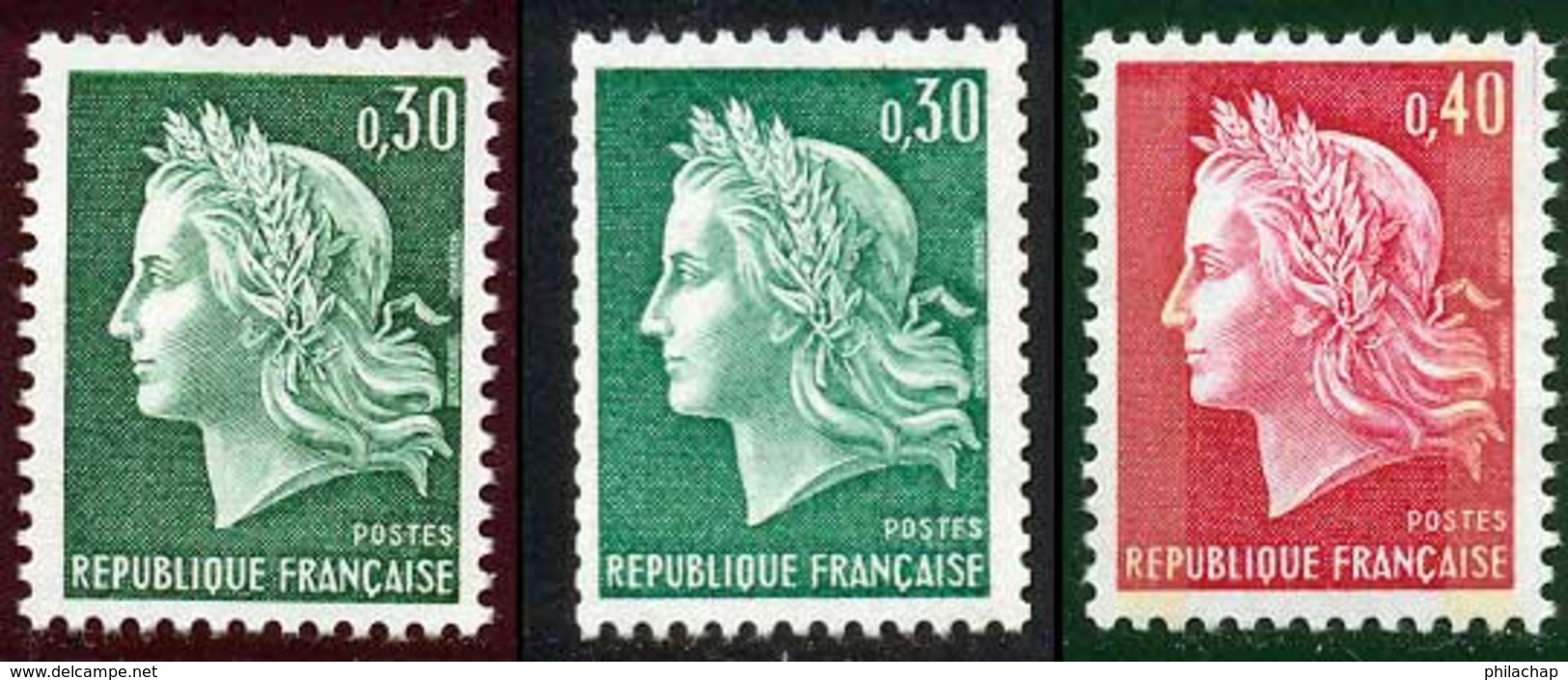 France 1967 Yvert 1536A - 1536Aa - 1536Ba  ** TB - Roulettes