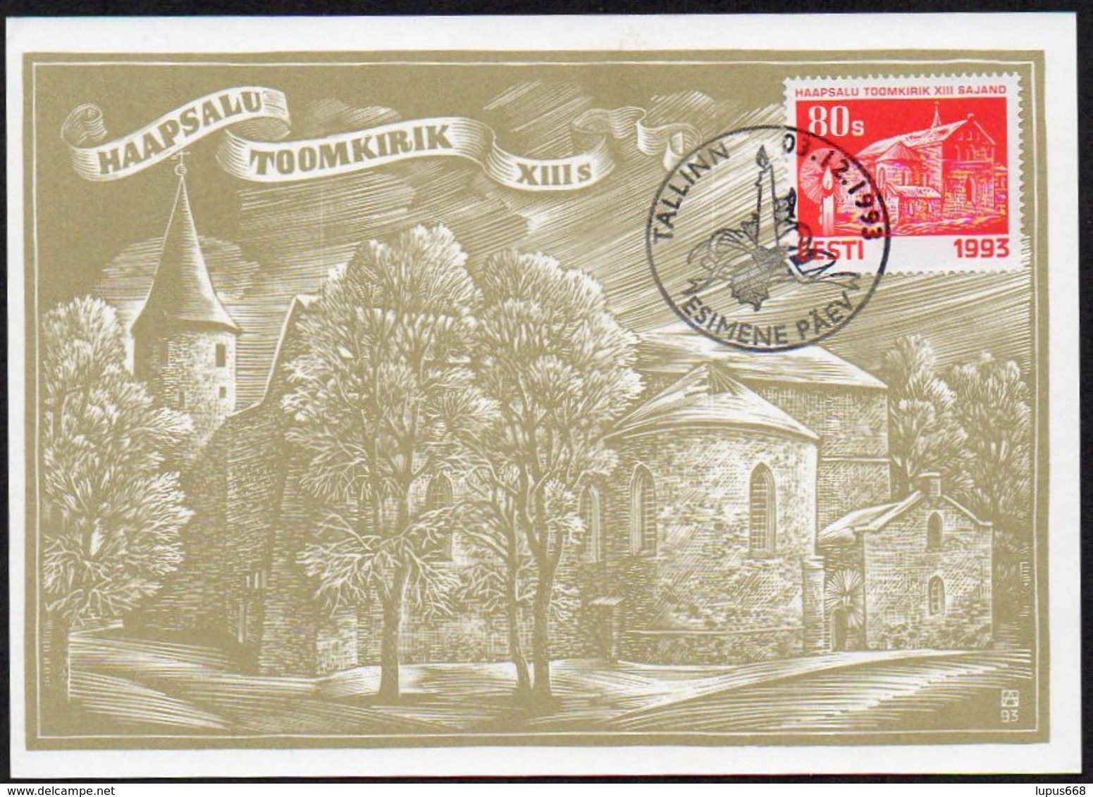 Estland 1993 MiNr. 216/ 217  Maximumkarten (2) ;  Weihnachten- Kirchen - Kirchen U. Kathedralen