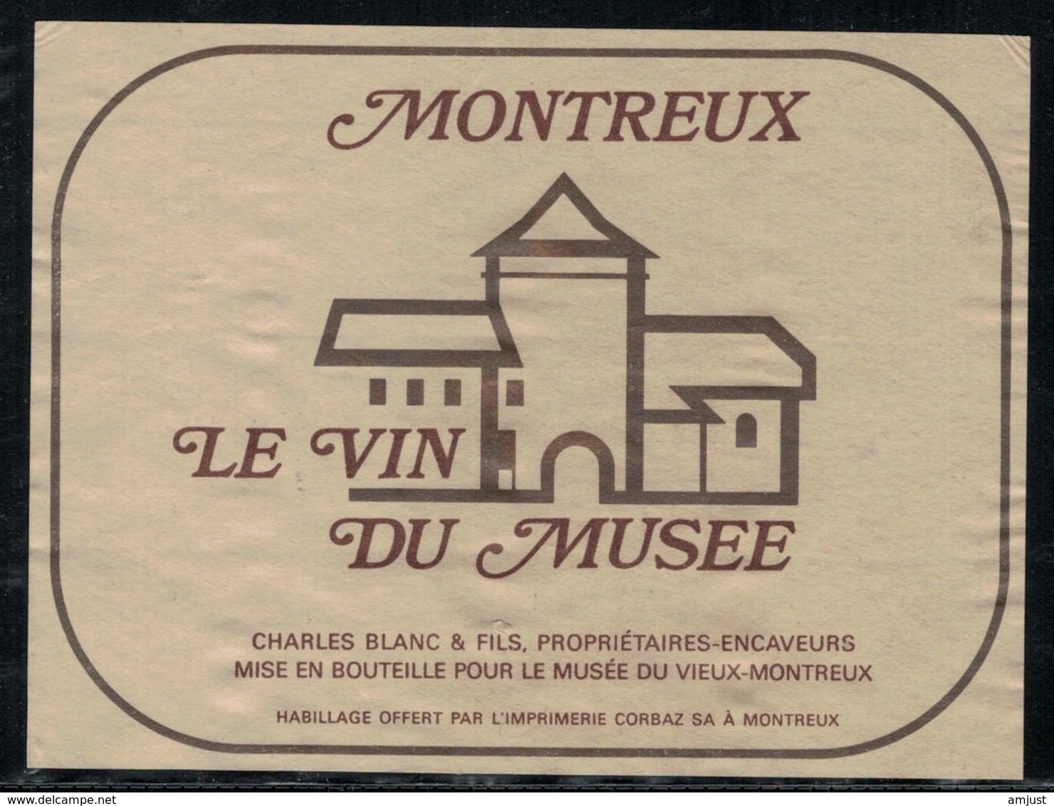 Etiquette De Vin // Montreux, Le Vin Du Musée - Autres & Non Classés