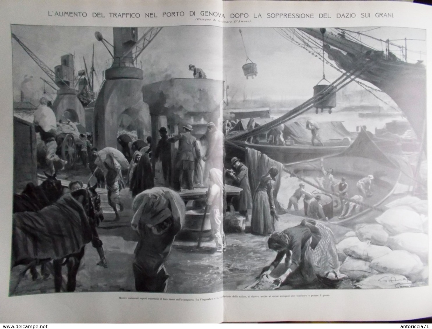 L'illustrazione Italiana 14 Febbraio 1915 WW1 Suez Anzoletti Bengasi Genova Dazi - War 1914-18