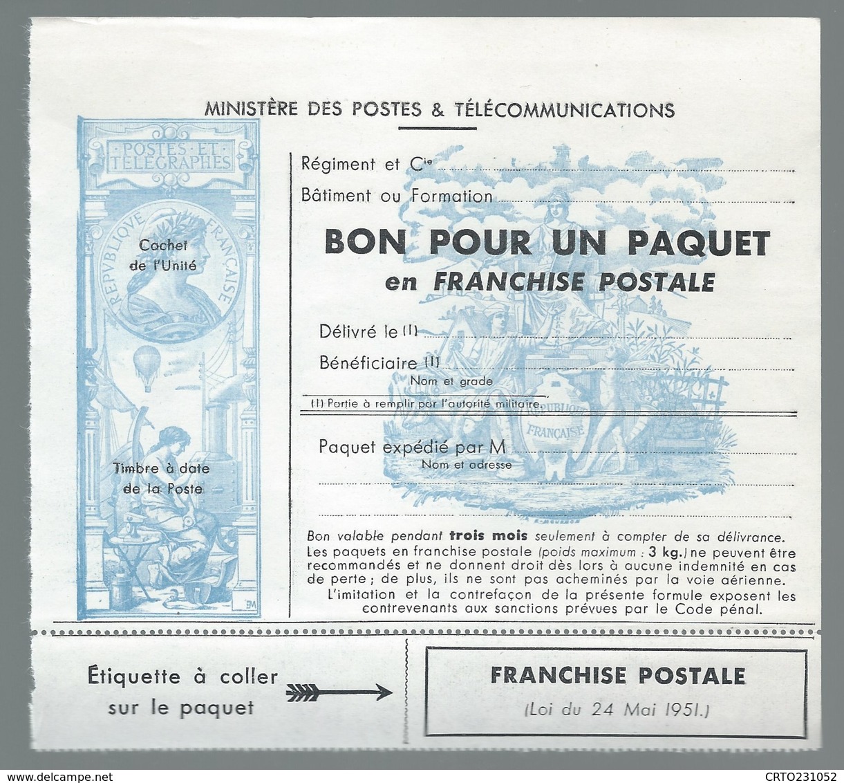 Militaire  Feuillet N°15  Bon Pour Un Paquet Neufs - Timbres De Franchise Militaire