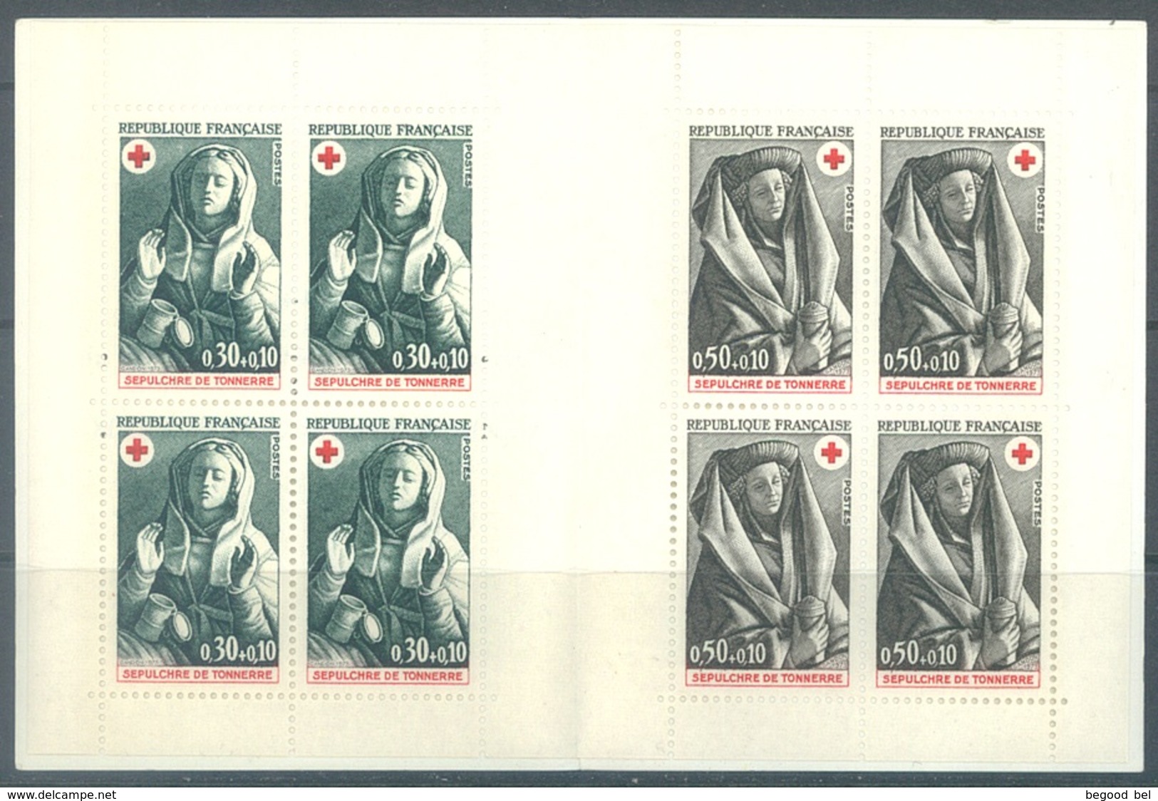 FRANCE - 1973 - MNH/** - CROIX ROUGE SEPULCHRE DE TONNERRE  - 1779 1780 Yv  CARNET 2022 - Lot 19730 - Croix Rouge