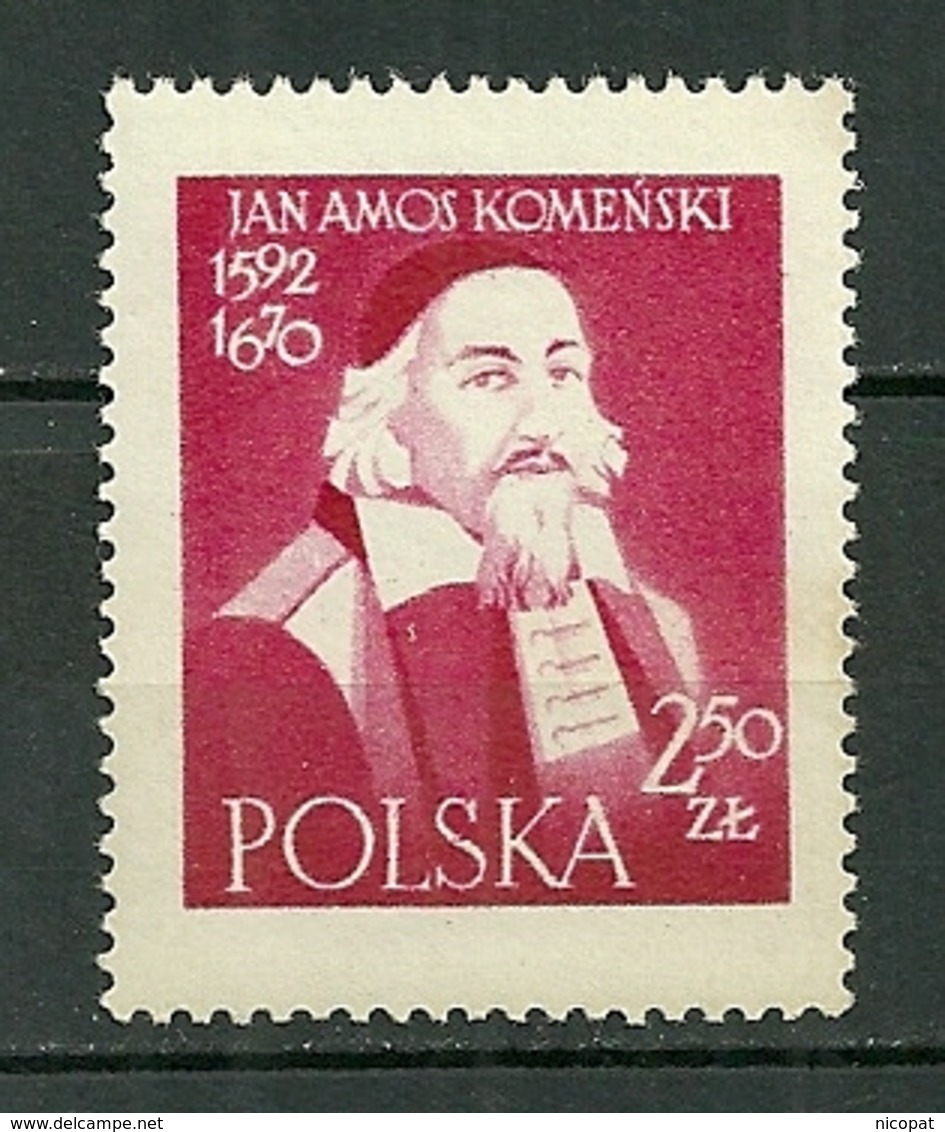 POLAND MNH ** 919 Philosophe, Pédagogue, écrivain COMENIUS, Tricentenaire De La Publication Des Opera Didacta Amst - Ungebraucht