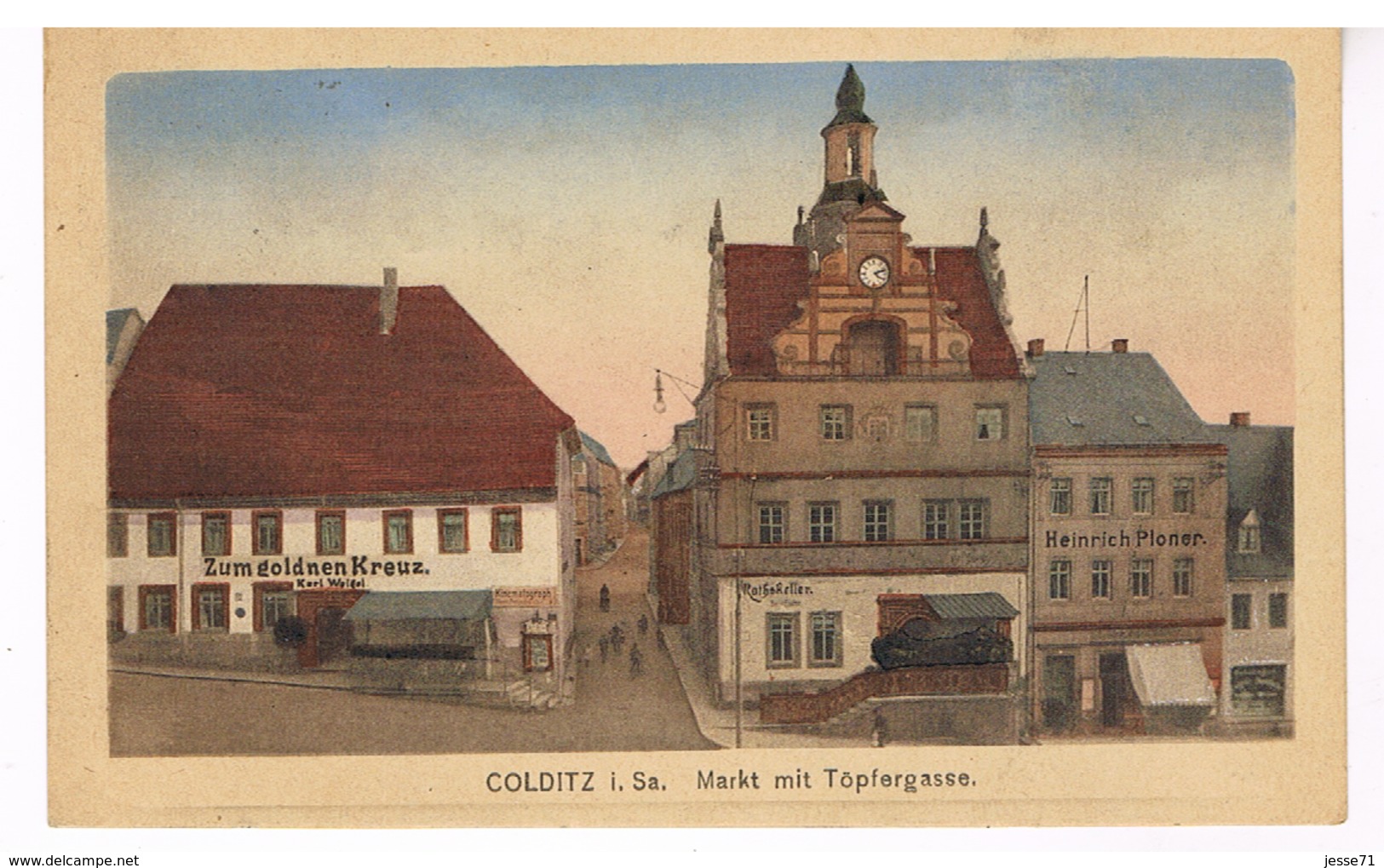 Colditz - Markt Mit Töpfergasse - Colditz