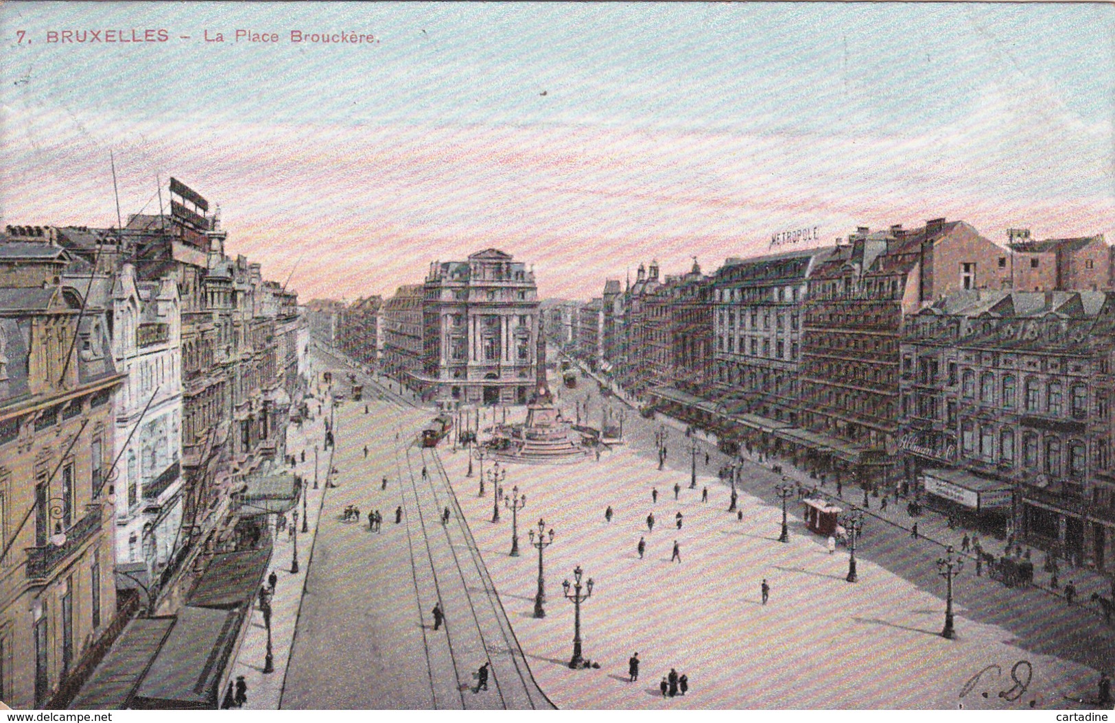 CPA Bruxelles - La Place Brouckère - Tram - Début 1900 - Avenues, Boulevards