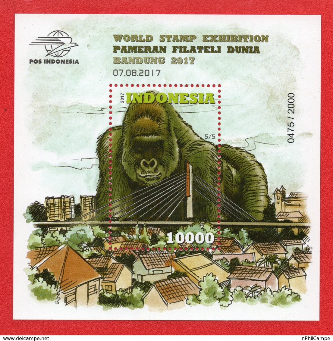 Indonesia 2017 SS Gorylla 5.5 MNH - Indonesien