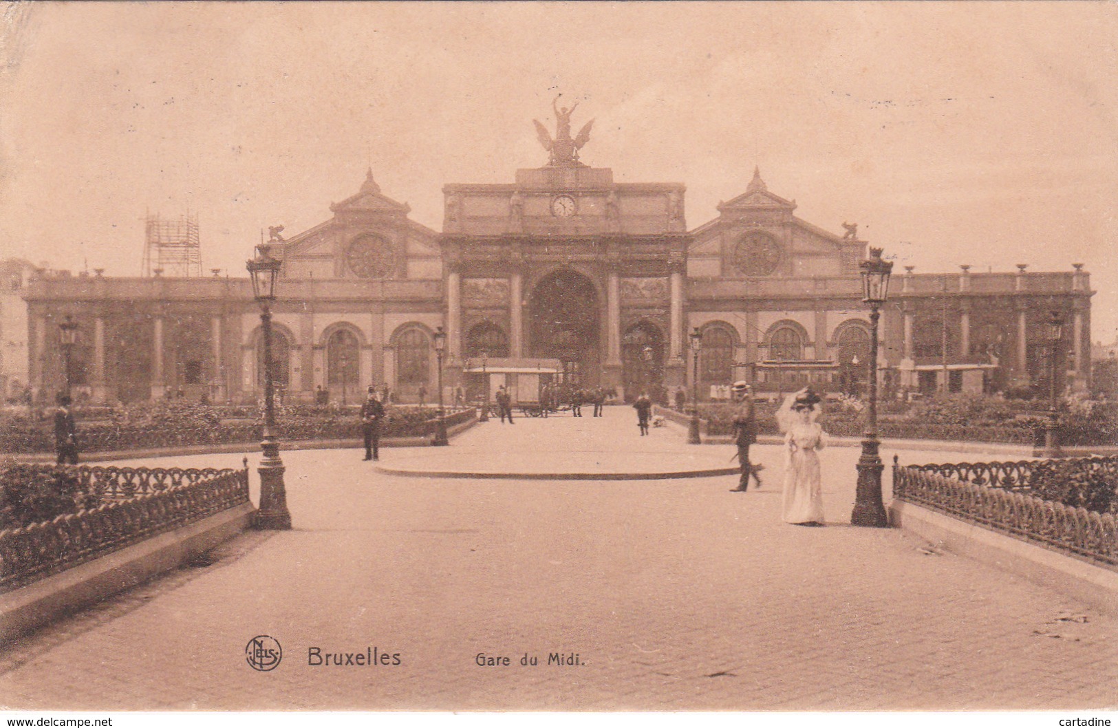 CPA Bruxelles - La Gare Du Midi - Nels Bruxelles - 1909 - Chemins De Fer, Gares