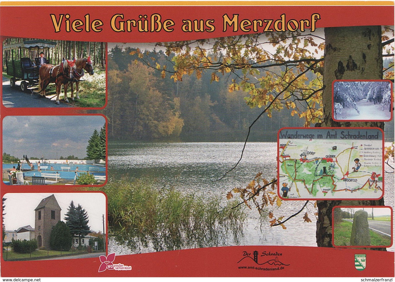 AK Grüße Merzdorf Elbe Elster Freibad Grenzstein Schradenland A Gröden Hirschfeld Prösen Gröditz Frauenhain Elsterwerda - Proesen