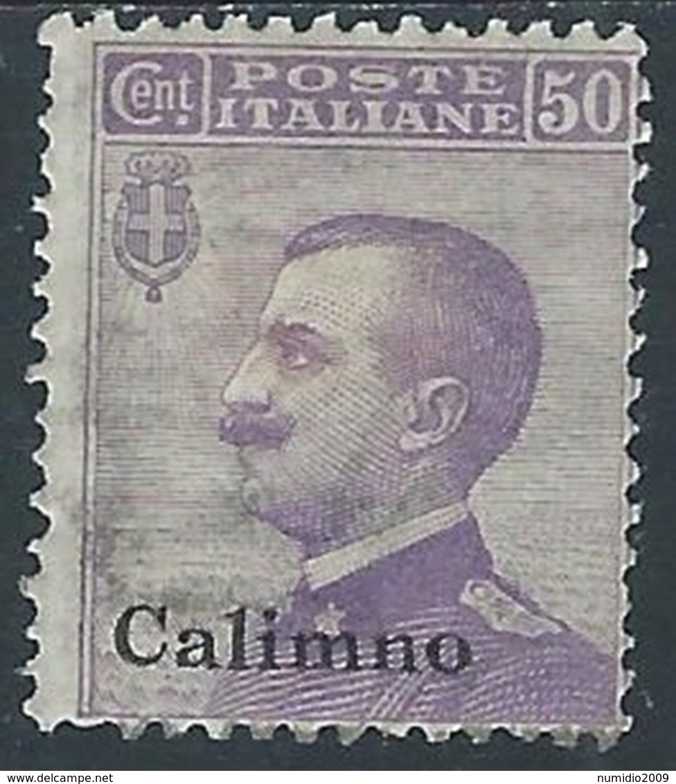 1912 EGEO CALINO EFFIGIE 50 CENT MH * - P4-4 - Egée (Calino)