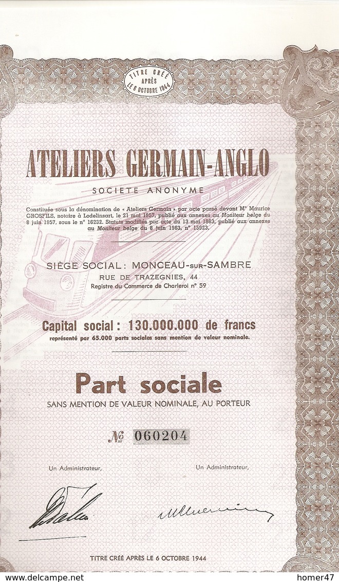 Lo T - 5 X - Ateliers Germain - Anglo - Monceau Sur Sambre - Chemin De Fer & Tramway