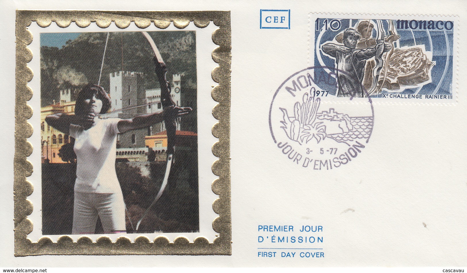 Enveloppe  FDC  1er  Jour   MONACO  Xéme  Challenge  International   RAINIER  III   De  TIR  A  L' ARC   1977 - Tir à L'Arc