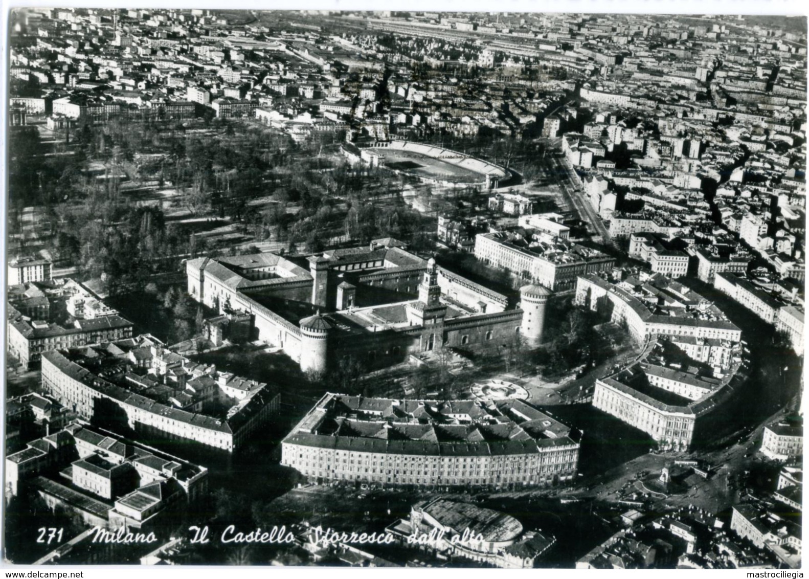 MILANO  Panorama Aereo Castello Sforzesco E Stadio Dell'Arena  Stadium Stade - Milano (Milan)