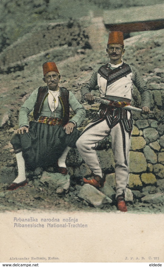 Albanesische National Trachten  Edit Radimir Kotor Montenegro  Undivided Back  Colored - Albanie