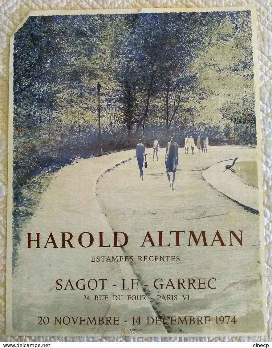 AFFICHE ANCIENNE ORIGINALE LITHOGRAPHIQUE EXPOSITION 1974 HAROLD ALTMAN Imprimeur Mourlot - Posters