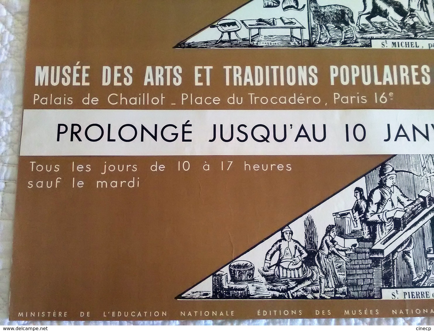 AFFICHE ANCIENNE ORIGINALE LITHOGRAPHIQUE EXPOSITION 1960 PALAIS CHAILLOT TROCADERO Imprimeur Mourlot METIERS SAINT - Affiches