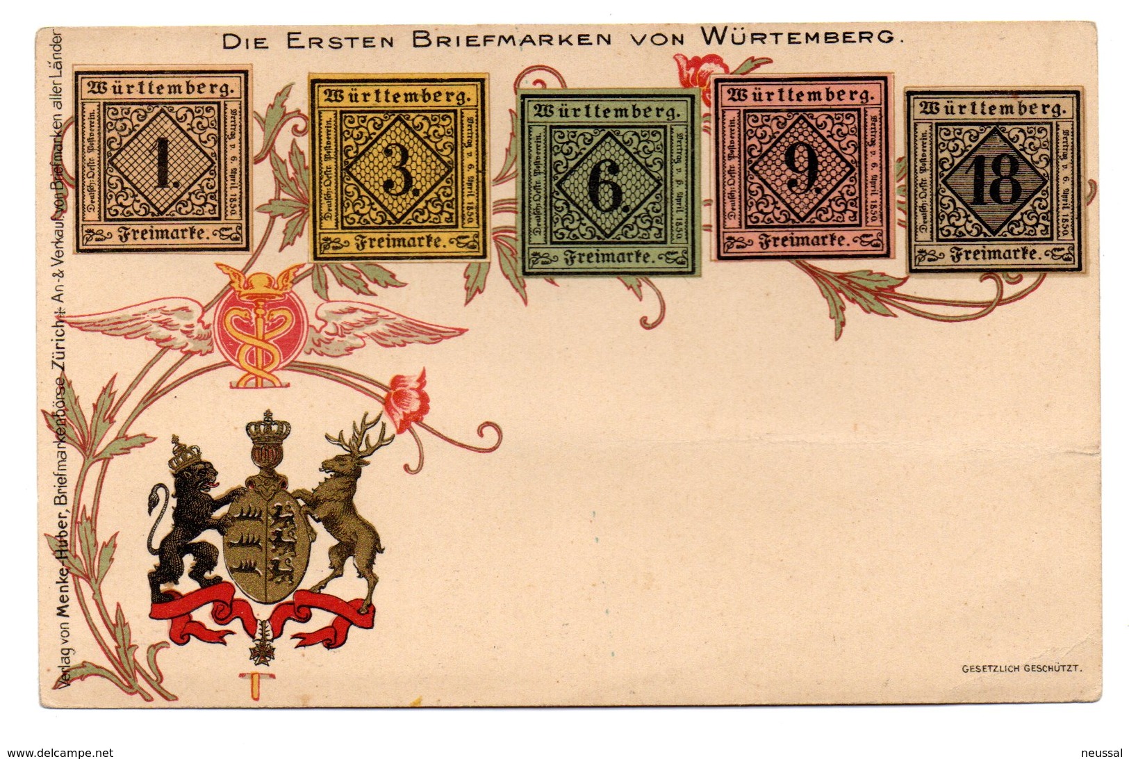 Tarjeta Postal Alemania. Escudos. - Otros & Sin Clasificación
