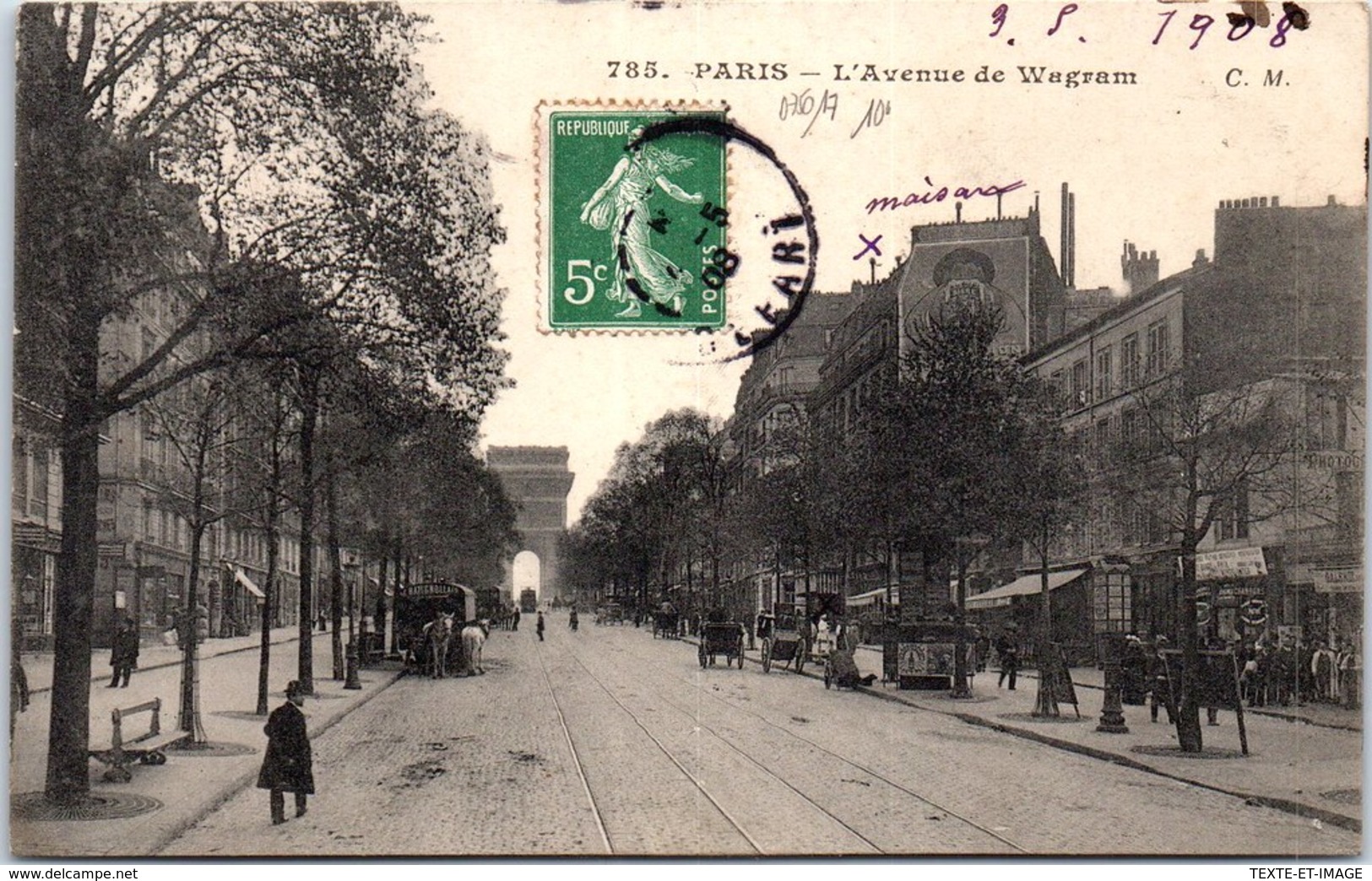 75017 PARIS - L'avenue De Wagram. - Arrondissement: 16
