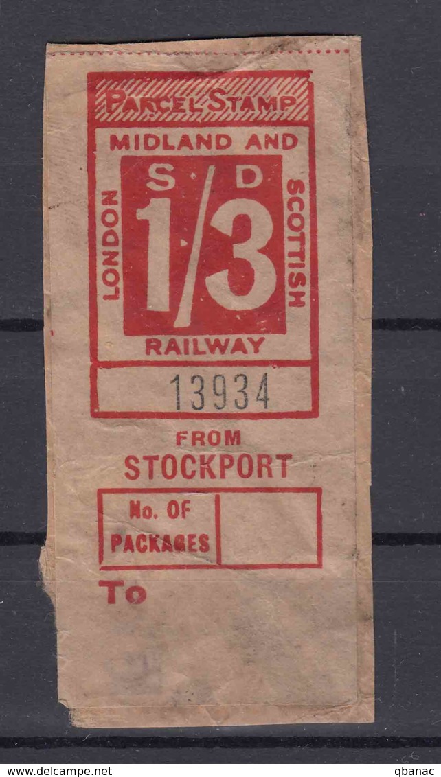 Great Britain Queen Victoria Era, London Midland And Scottish Railway Parcel Ticket/stamp - Andere & Zonder Classificatie