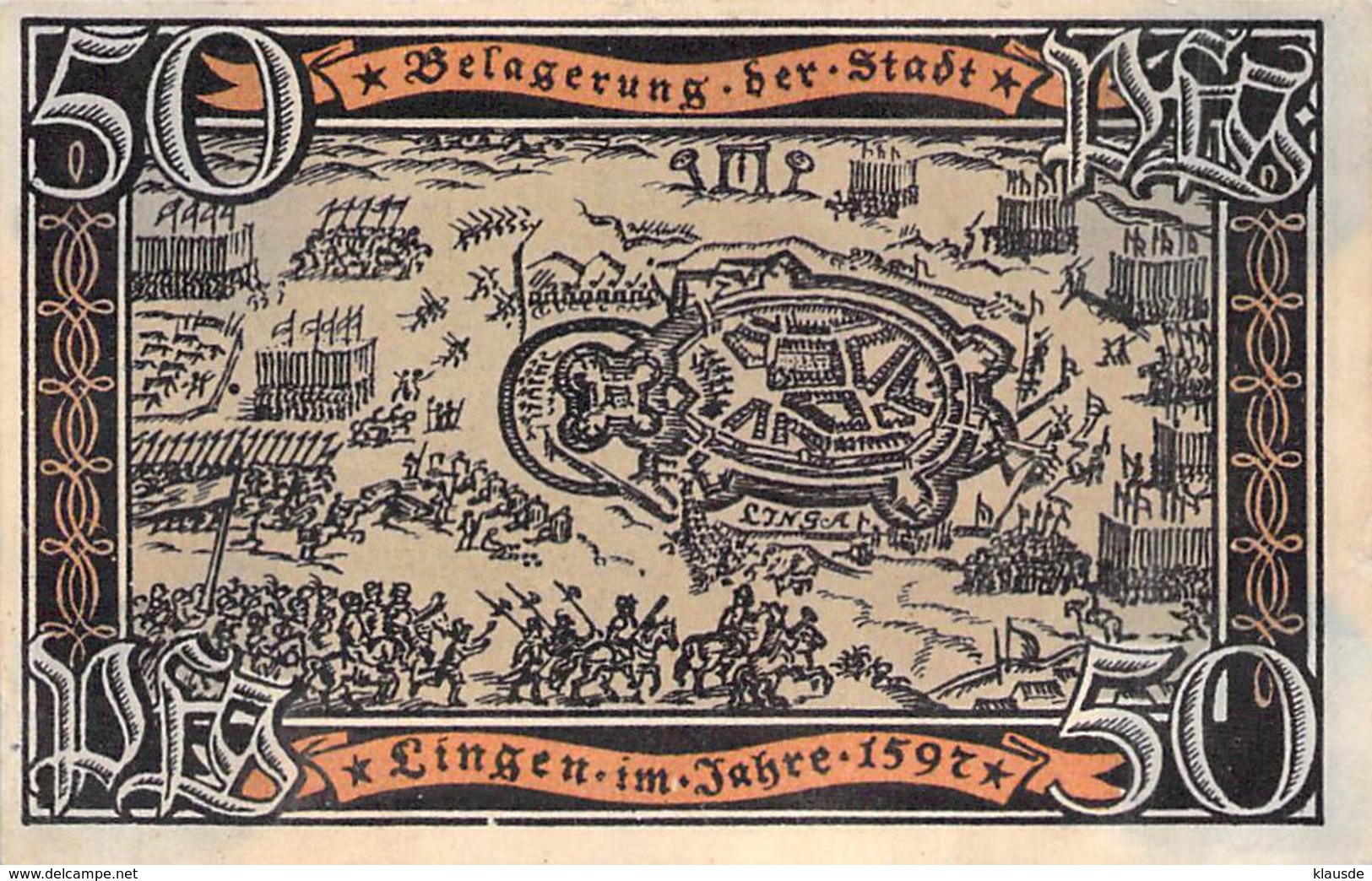 50 Pfg. Notgeld Lingen VF/F (III) - Lokale Ausgaben