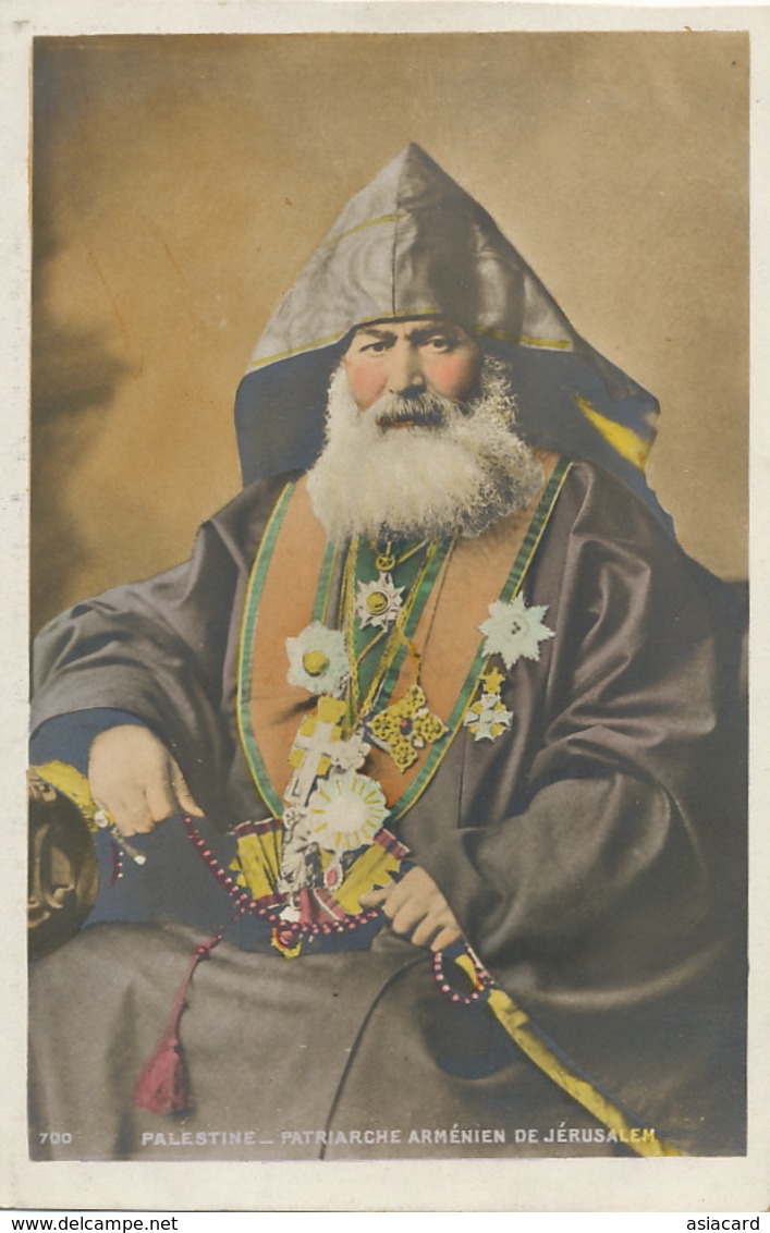 Patriarche Armenien De Jerusalem . Palestine . Hand Colored Card  Edition F. Haddad Beyrouth Beirut Lebanon Liban - Palestine