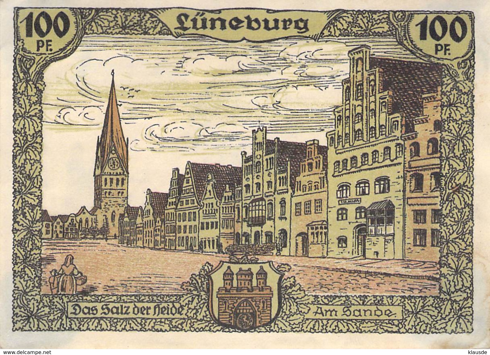 100 Pfg. Notgeld Lüneburg VF/F (III) - Lokale Ausgaben