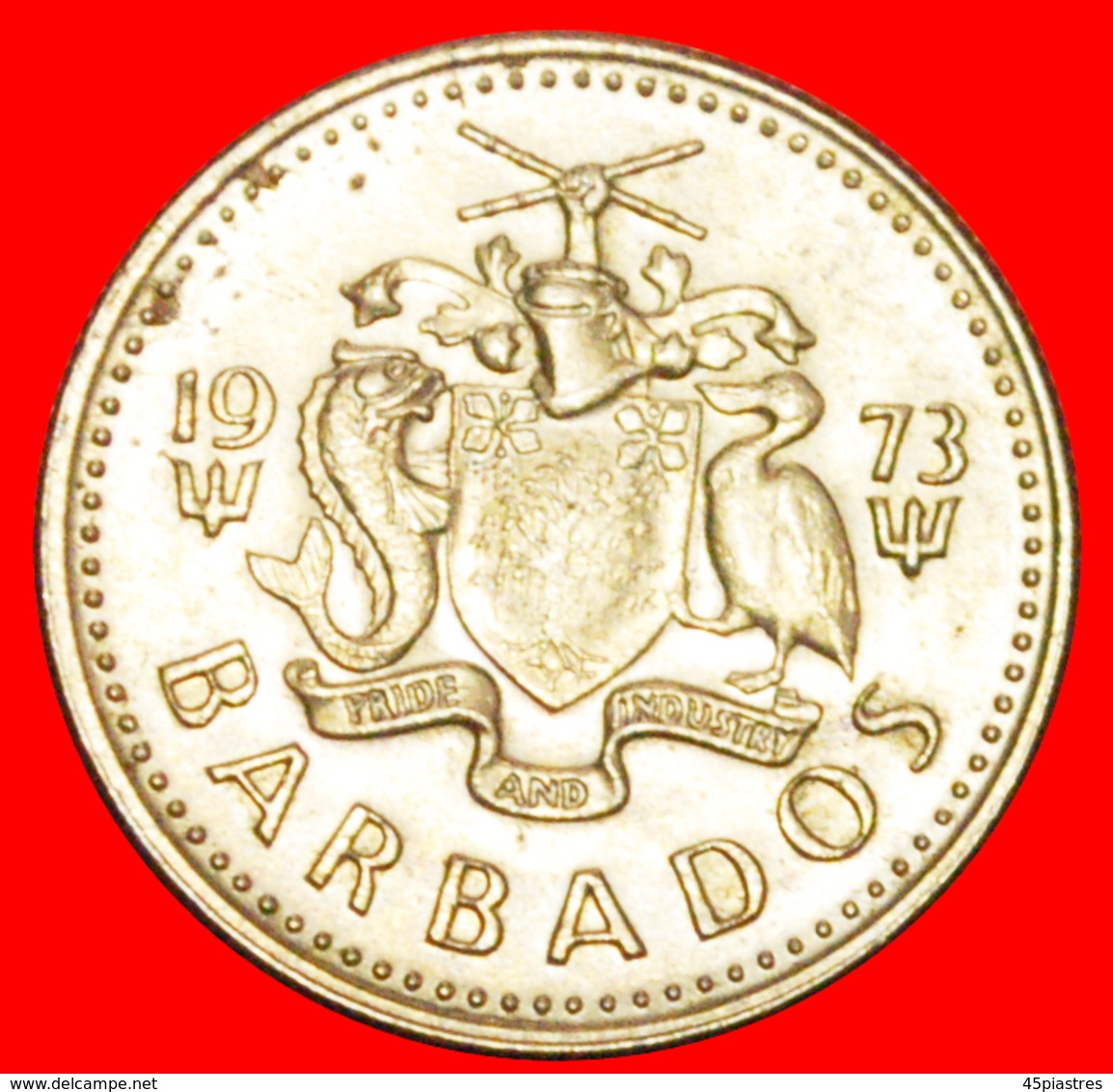 + GREAT BRITAIN (1973-2005): BARBADOS ★ 10 CENTS 1973 DISCOVERY COIN! LOW START ★ NO RESERVE! - Barbades