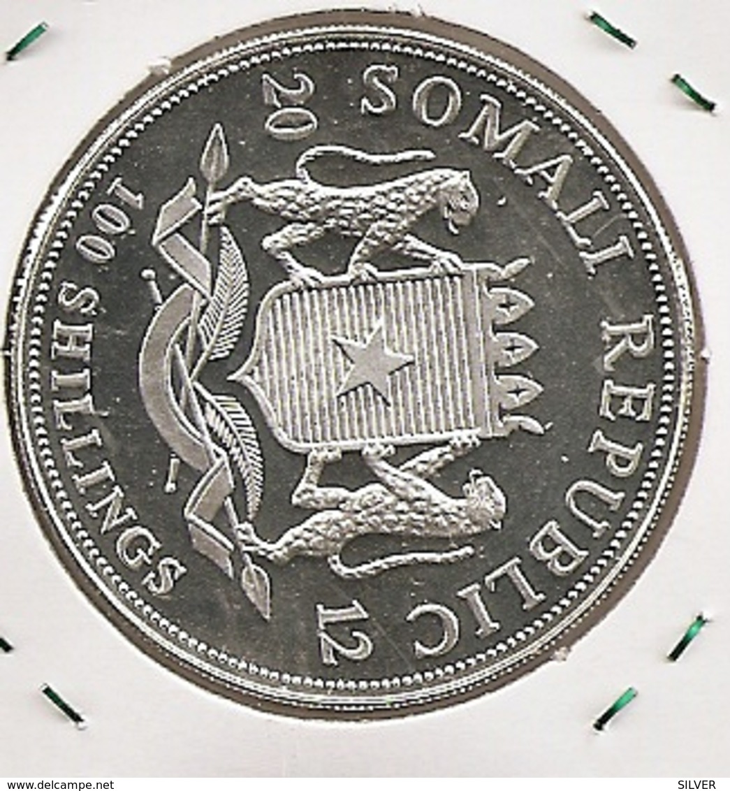 Somali Republic 2012 1 OZ Silver 100 Shillings African Wildlife Elephant Coin - Somalia
