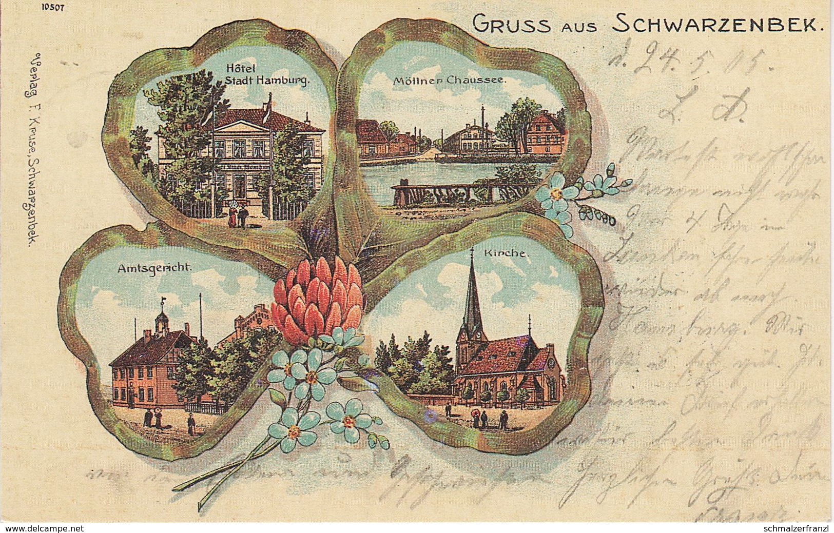 REPRO Litho AK Schwarzenbek Schwarzenbeck Hotel Stadt Hamburg Möllner Chaussee Amtsgericht Kirche A Lauenburg Neudruck - Schwarzenbeck