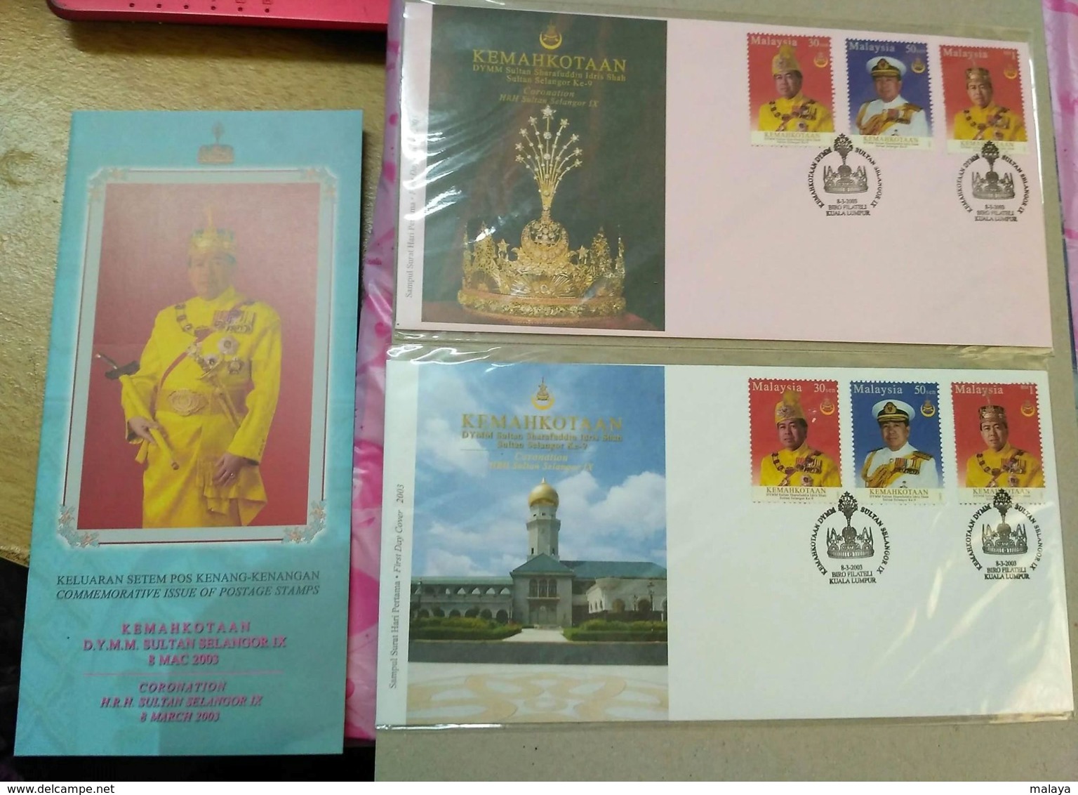 Malaysia 2003 2 Combo FDC Stamps Set Coronation Sultan Selangor - Malaysia (1964-...)