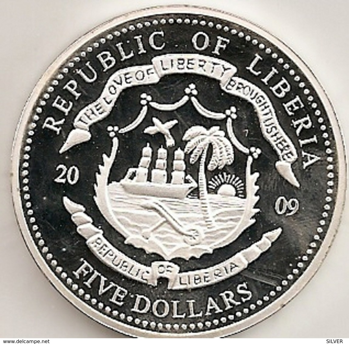 LIBERIA 5 DOLLARS GEORGE WASHINTON  COLOR RARE - Liberia
