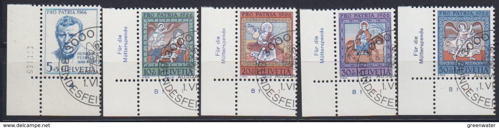 Switzerland 1966 Pro Patria 5v (corners) Used (43169A) - Gebruikt