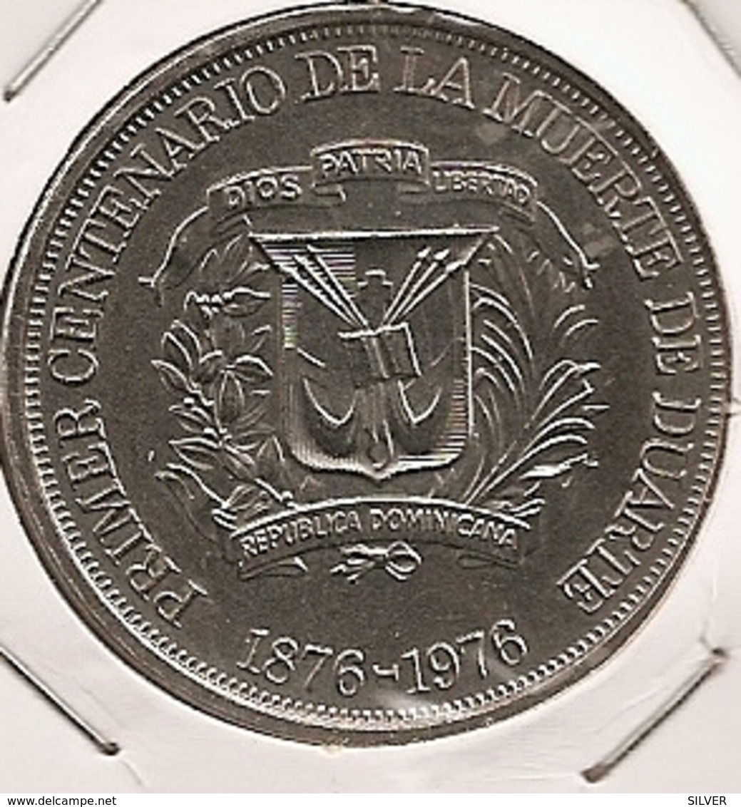 DOMINICAINE REPUBLIQUE 1 PESO 1976 RARO RARE MINTAGE 25 000 - Dominicana