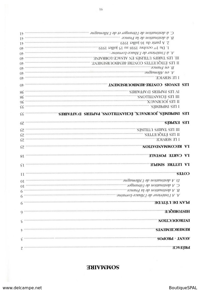 Alsace - Lorraine 1918 - 1920 - Tarifs Et Règlements Postaux - De Robert Abensur - édition SPAL 1995 - Elsass Lothringen - Philately And Postal History