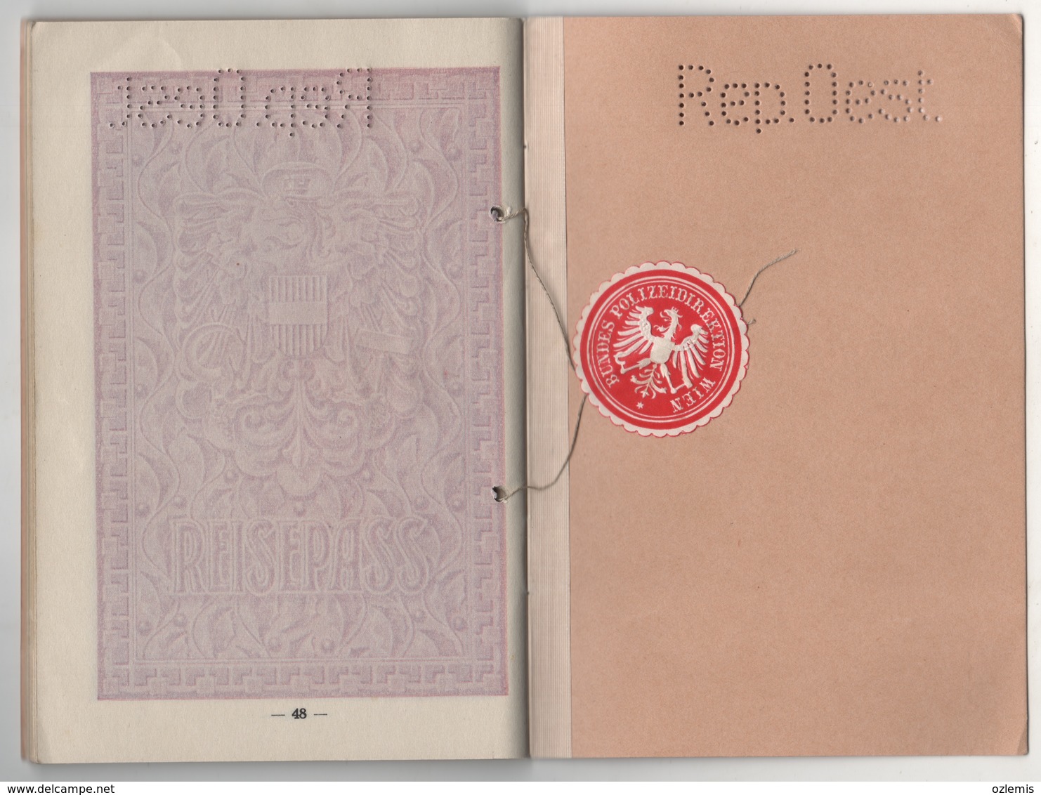 1933 REISEPASS PASSEPORT REPUBLIK OSTERREICH 48 PAGES - Historical Documents