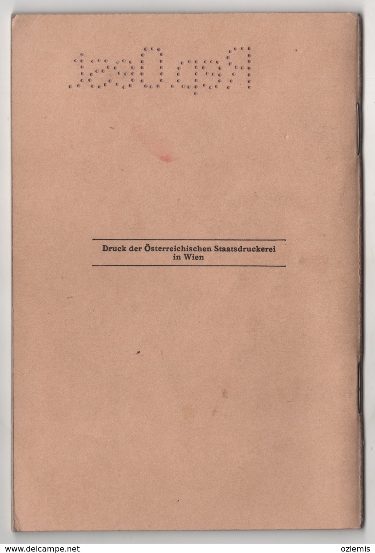 1933 REISEPASS PASSEPORT REPUBLIK OSTERREICH 48 PAGES - Historical Documents