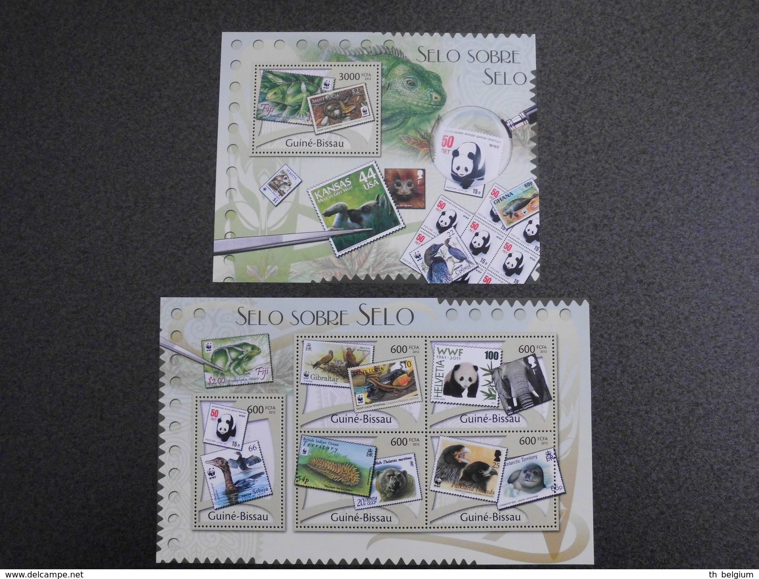 Guinea Bissau Guiné-Bissau 2012 - WWF - Stamps On Stamps - 2 Sheets - Neufs