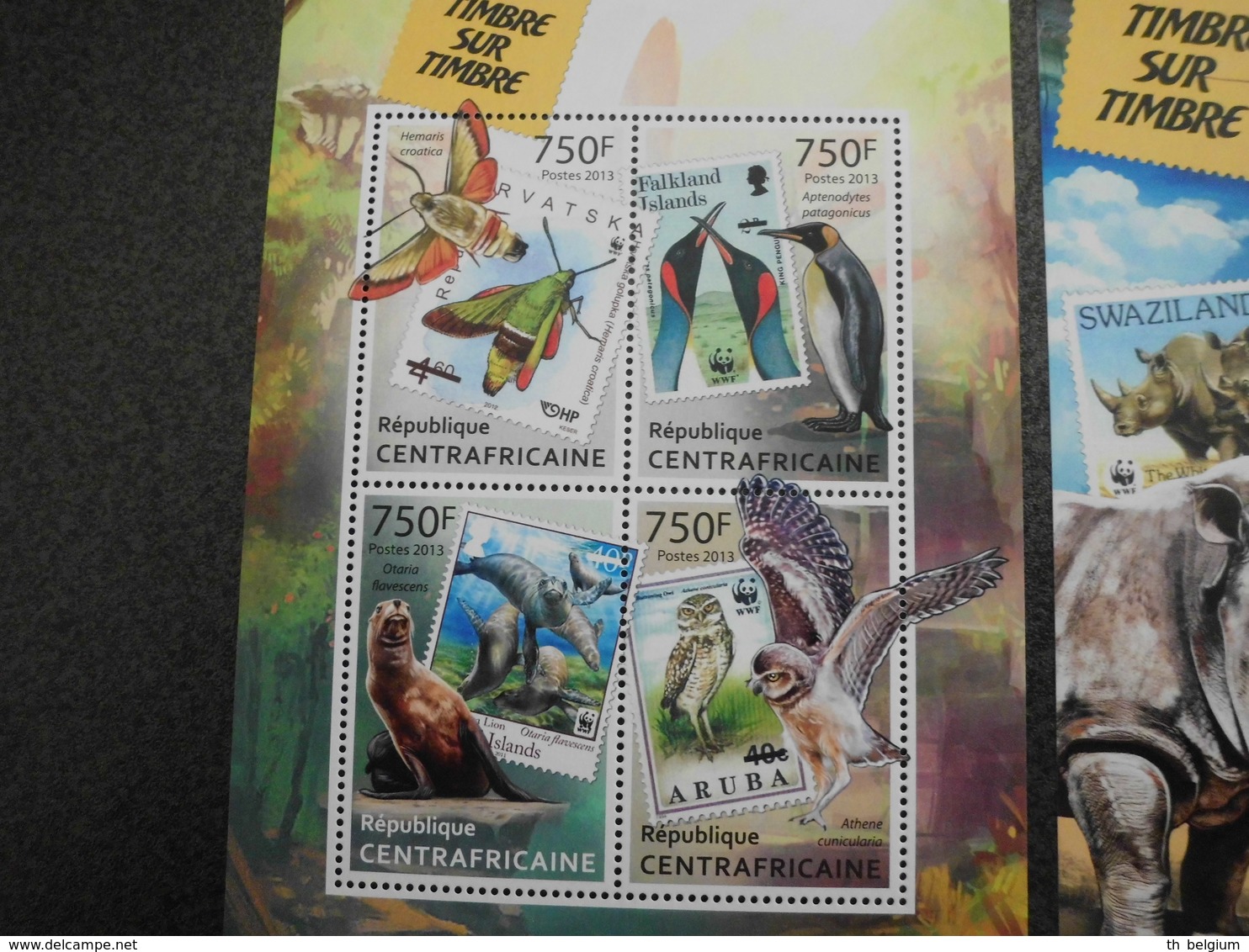 Central African Republic République Centrafricaine 2013 - WWF - Stamps On Stamps - 2 Sheets - Unused Stamps