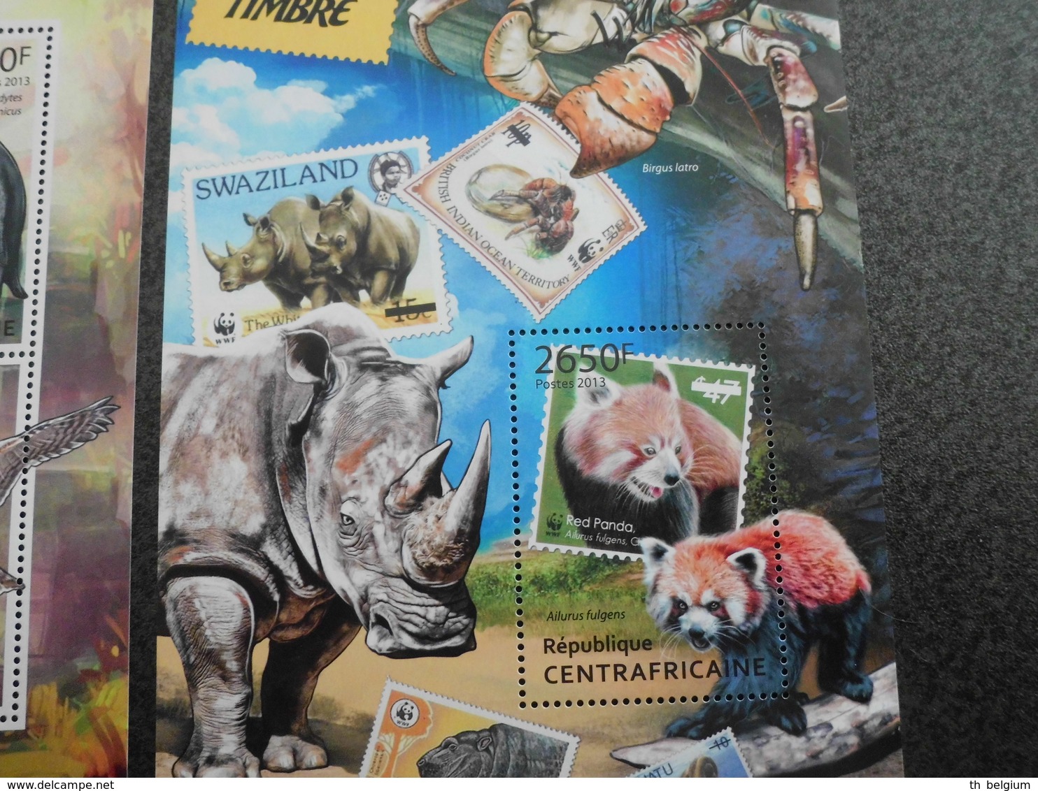 Central African Republic République Centrafricaine 2013 - WWF - Stamps On Stamps - 2 Sheets - Unused Stamps