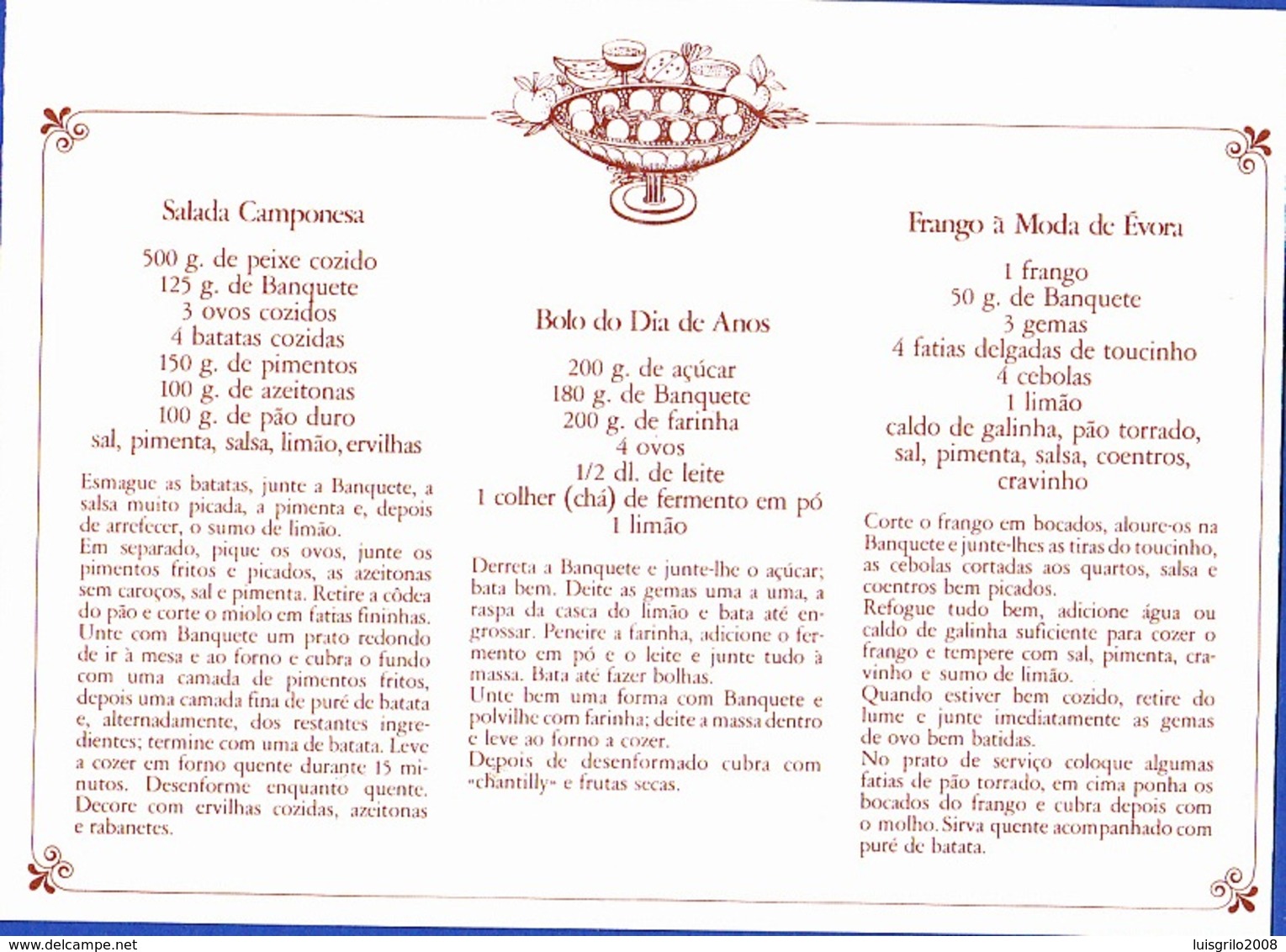 Portugal, 1972 - Culinary Margarine BANQUETE / Receitas Banquete - Advertising