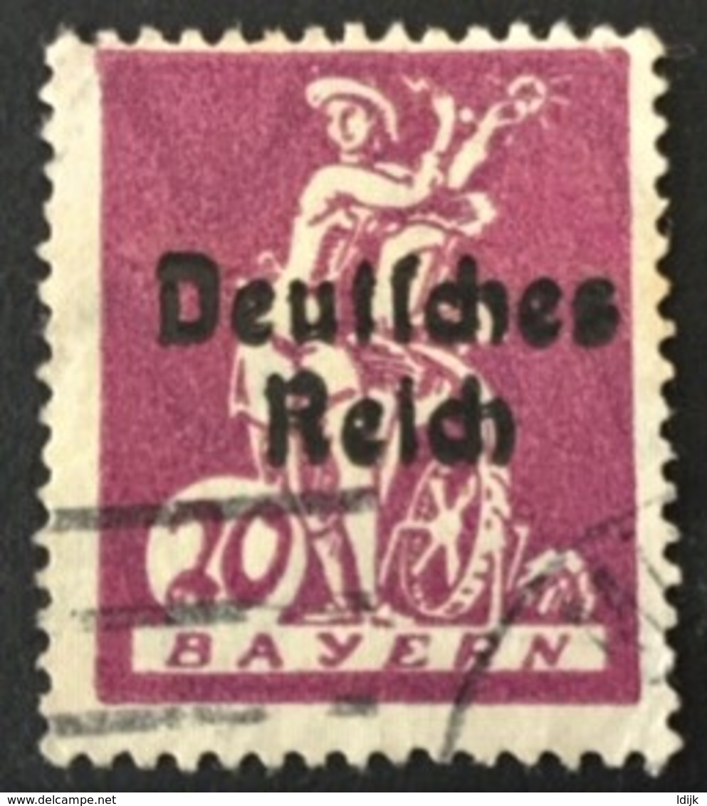 1920 Bayern Mit Aufdruck Mi.122VI Geschlossenes Dickes ,,D" - Gebraucht