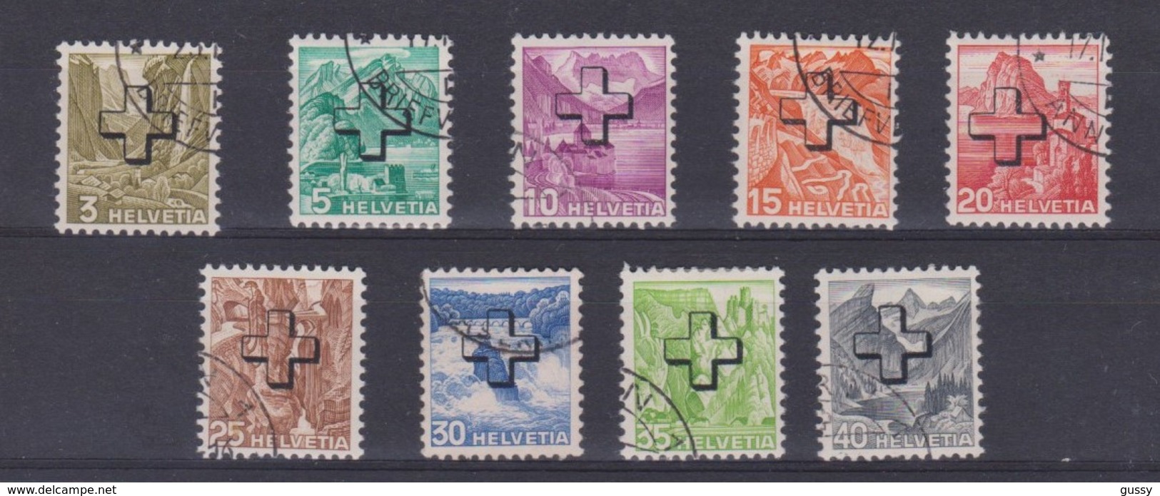 SUISSE SERVICE 1938: Timbres Administratifs ZNr 28z-36z (série Complète),  Oblitérés - Service