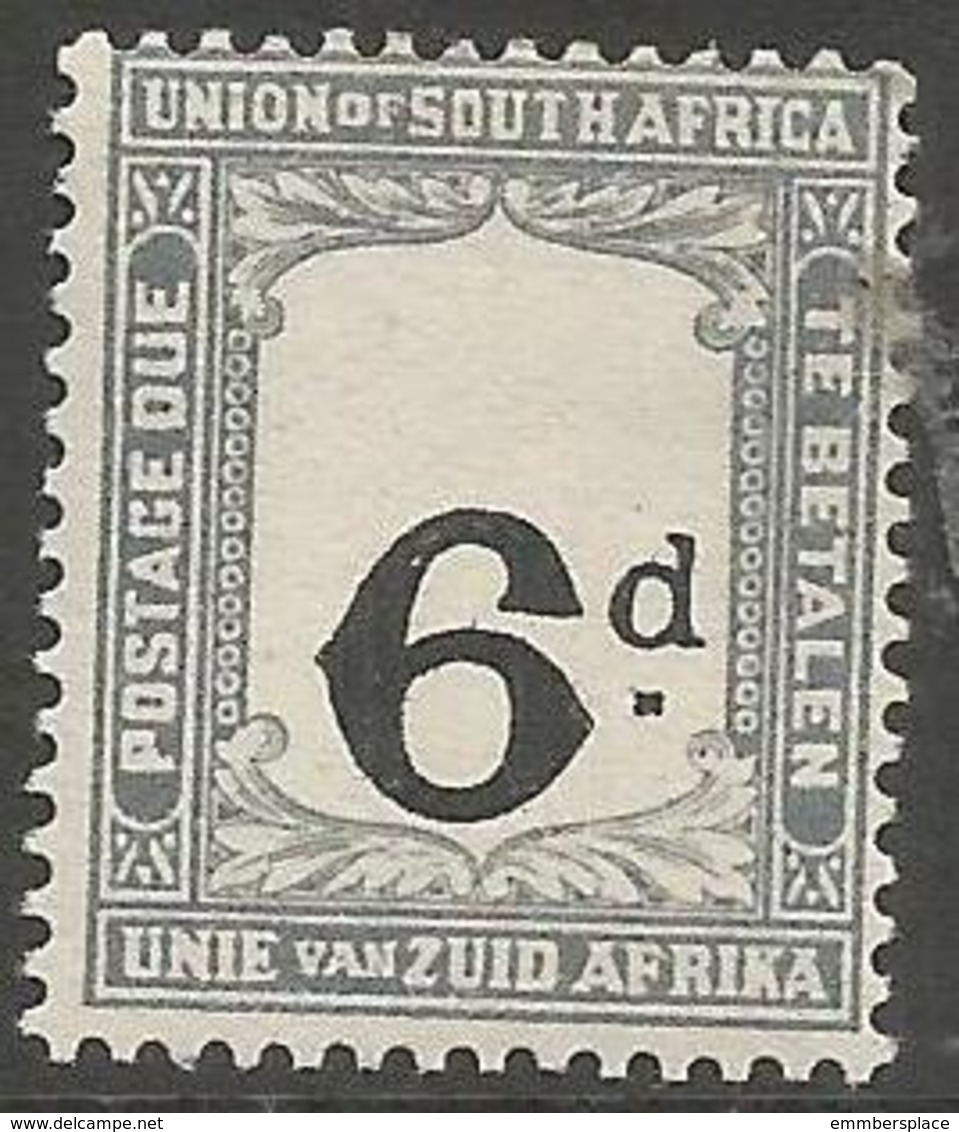 South Africa - 1923 Postage Due 6d Value Shift MLH *   SG D16v  Sc J16v - Postage Due