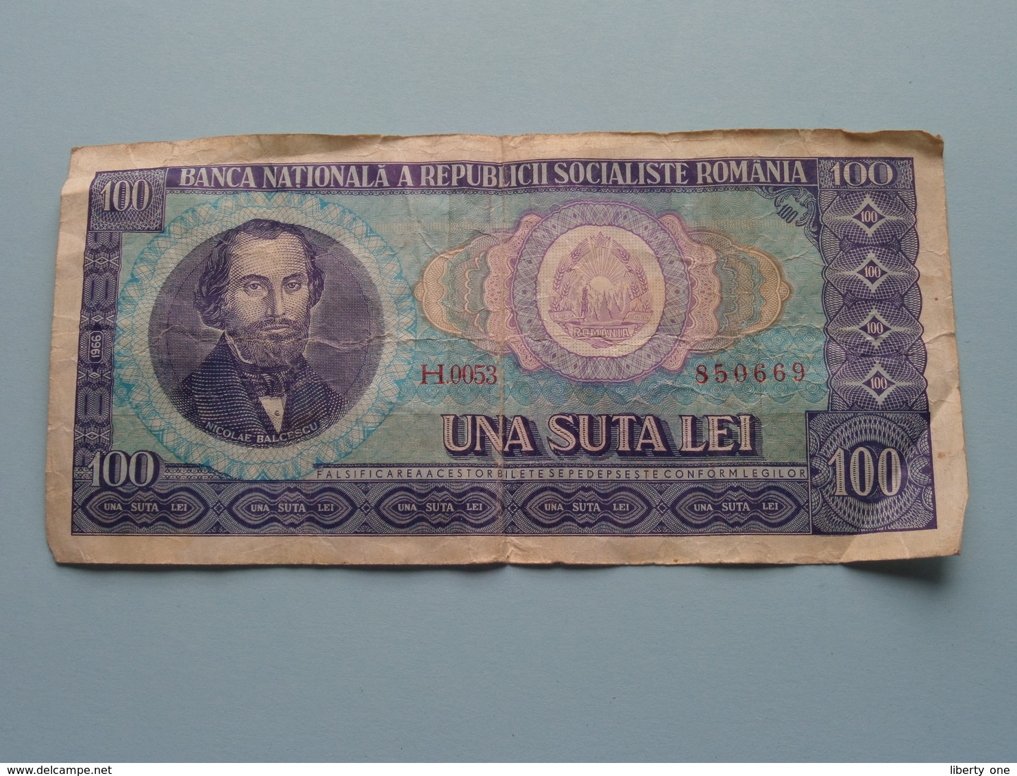 UNA SUTA LEI - H.0053 ( 850669 ) Balcescu Nicolae > Banca Romania ( For Grade, Please See Photo ) ! - Romania