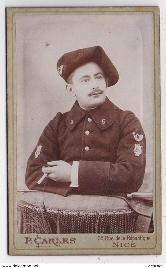 CP MILITARIA MIGNONETTE PETIT FORMAT Militaire Chasseur Alpin  Photo Carles Nice - Personnages