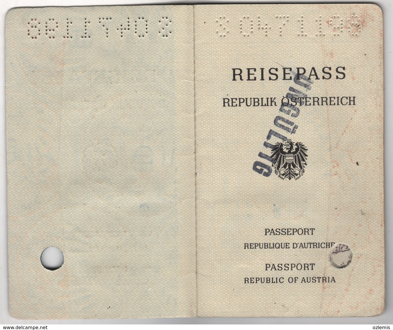 1987 REISEPASS  REPUBLIK OSTERREICH,PASSPORT REPUBLIC OF AUSTRIA  32 PAGES - Historical Documents